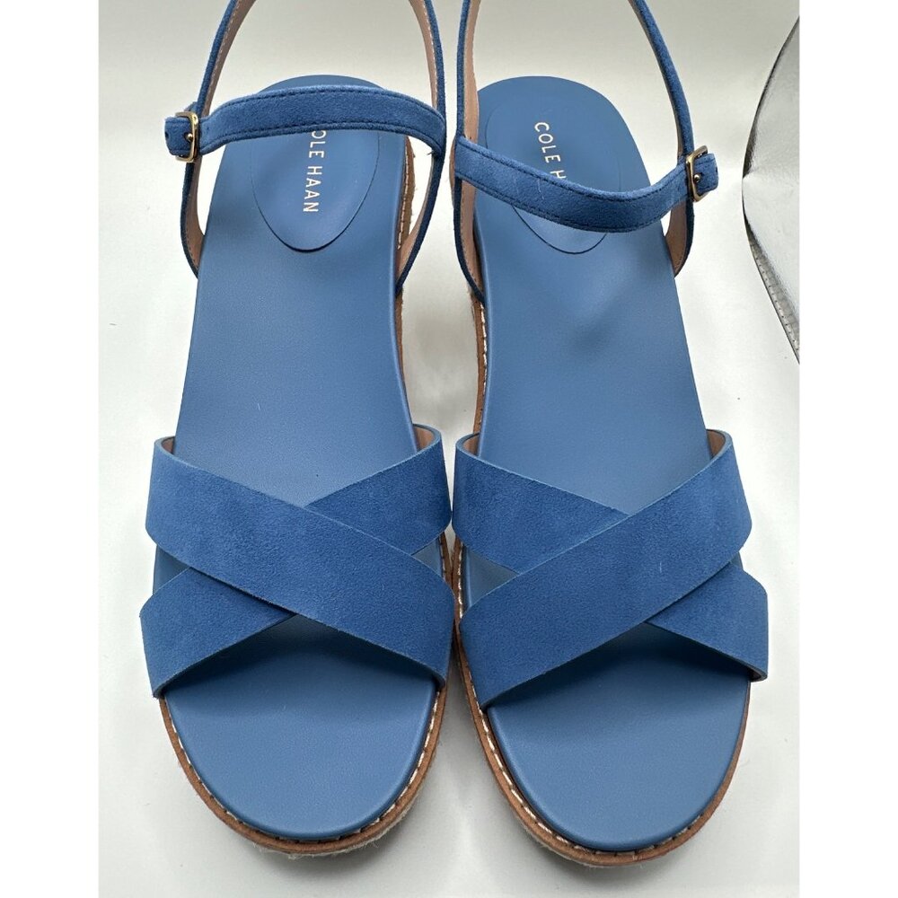 Cole Haan Silvee Espadrille Wedge Sandal, NIB,‎ Size 10, Blue Suede - Picture 7 of 11